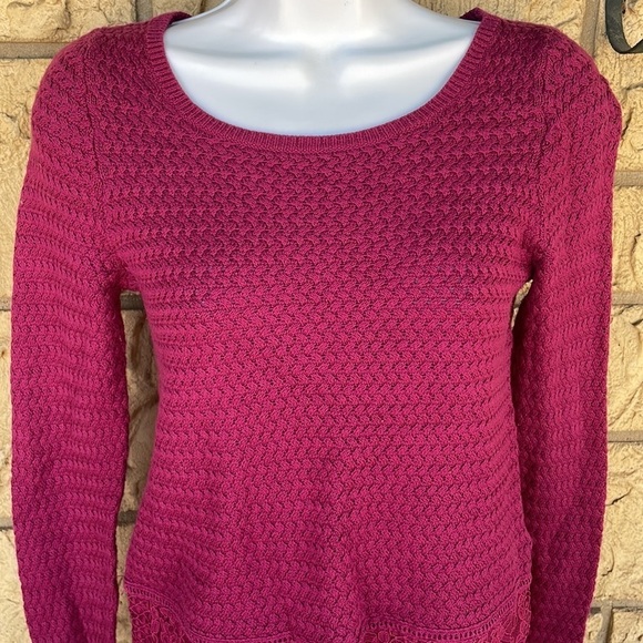 Lucky Brand Sweater Lace Bottom sheer Size XS y2k - Picture 5 of 12